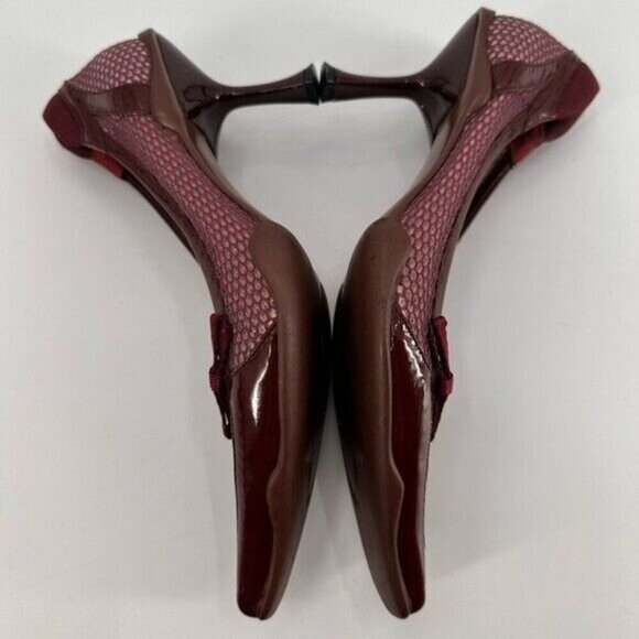 PRADA Y2K 2000 Vintage Mesh Pointed Toe Kitten Heel Pumps Heels Shoes Size 37.5 - Picture 6 of 9